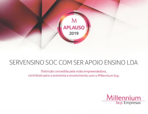 A Servensino foi distinguida com o Certificado APLAUSO do Millennium BCP Empresas